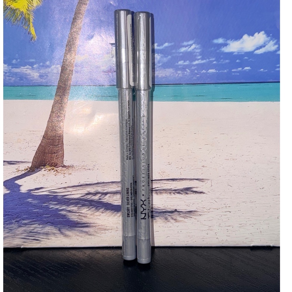 Silver Eyeliner NYX Epic Wear Eyeliner Silver Lining Metallic Waterproof X2
